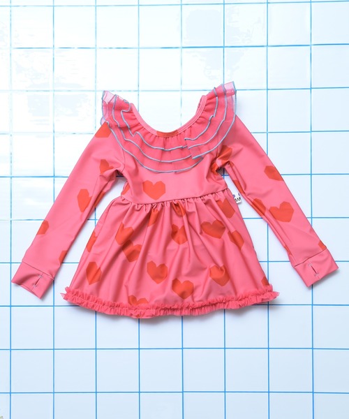 MARKEY'S(マーキーズ)の「【水着/UVカット】ビッグフリル長袖ワンピース(水着・キッズ・ピンク/ラベンダー・140/130/100/90/120/110)」の10枚目の写真