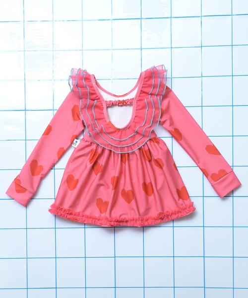 MARKEY'S(マーキーズ)の「【水着/UVカット】ビッグフリル長袖ワンピース(水着・キッズ・ピンク/ラベンダー・140/130/100/90/120/110)」の11枚目の写真
