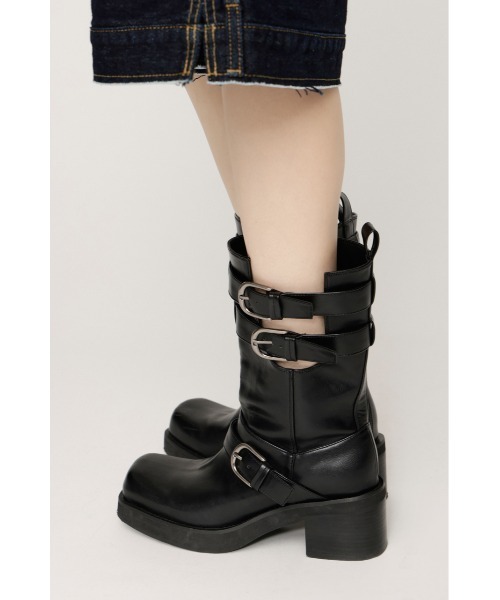SLY(スライ)の「SIDE HOLE MIDDLE BOOTS サイドホールミドルブーツ 春服(ブーツ・レディース・ブラック・SMALL/MEDIUM/LARGE)」の12枚目の写真