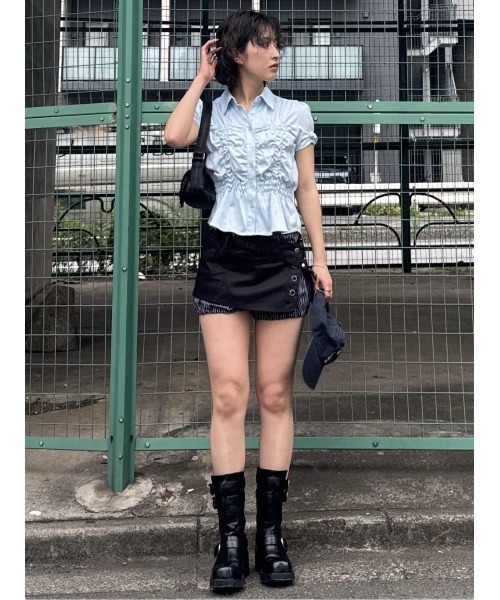 SLY(スライ)の「SIDE HOLE MIDDLE BOOTS サイドホールミドルブーツ 春服(ブーツ・レディース・ブラック・SMALL/MEDIUM/LARGE)」の20枚目の写真