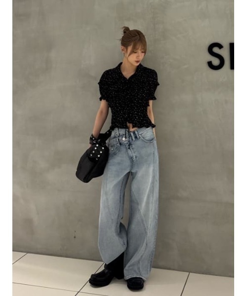 SLY(スライ)の「SIDE HOLE MIDDLE BOOTS サイドホールミドルブーツ 春服(ブーツ・レディース・ブラック・SMALL/MEDIUM/LARGE)」の13枚目の写真