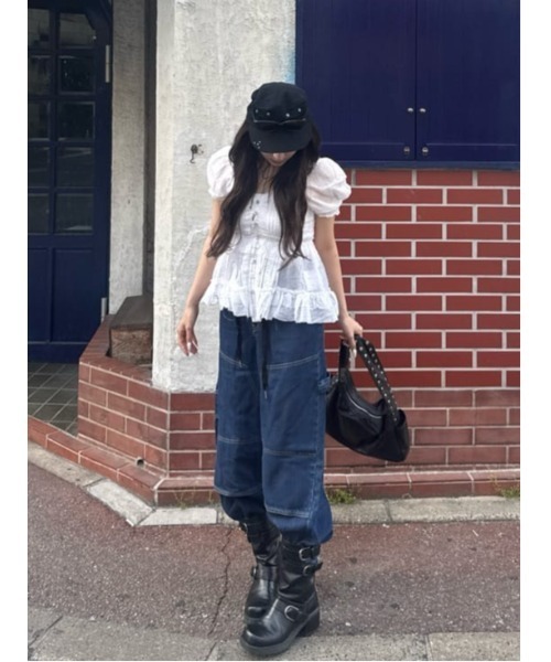 SLY(スライ)の「SIDE HOLE MIDDLE BOOTS サイドホールミドルブーツ 春服(ブーツ・レディース・ブラック・SMALL/MEDIUM/LARGE)」の14枚目の写真