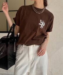 DouDou | voileワンポイントフロッキーロゴTEE(Tシャツ/カットソー)