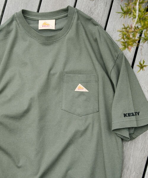 FREAK'S STORE(フリークスストア)の「限定展開 KELTY×FREAK'S STORE ケルティ 別注 ワンポイント ヴィンテージロゴ クルーネック ポケットTシャツ UVカット 接触冷感 吸水速乾(Tシャツ/カットソー・メンズ・オリーブ/ベージュ/スミクロ/ネイビー/ブラック/ピンク/ホワイト/杢グレー・LARGE/MEDIUM/SMALL/X-LARGE)」の6枚目の写真