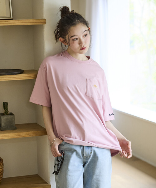 FREAK'S STORE（フリークスストア）の「限定展開 KELTY×FREAK'S STORE ケルティ 別注 ワンポイント ヴィンテージロゴ クルーネック ポケットTシャツ UVカット 接触冷感 吸水速乾（Tシャツ/カットソー・メンズ・オリーブ/ベージュ/スミクロ/ネイビー/ブラック/ピンク/ホワイト/杢グレー・LARGE/MEDIUM/SMALL/X-LARGE）」の13枚目の写真