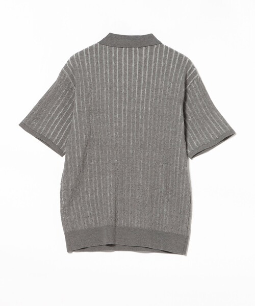 BEAMS HEART(ビームスハート)の「【7/9値下げ】ケーブル エンブレム ニット ポロシャツ(ポロシャツ・メンズ・ブラック/グレー・SMALL/MEDIUM/LARGE)」の12枚目の写真