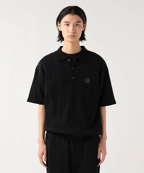 BEAMS HEART(ビームスハート)の「【7/9値下げ】ケーブル エンブレム ニット ポロシャツ(ポロシャツ・メンズ・ブラック/グレー・SMALL/MEDIUM/LARGE)」の16枚目の写真