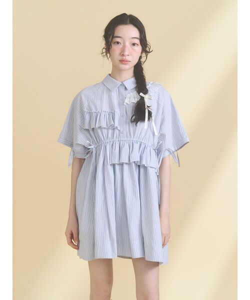 merry jenny（メリージェニー）の「ストライプフリルミニワンピース（ワンピース・レディース・ピンク/ライトブルー/ブルー・FREE）」の14枚目の写真