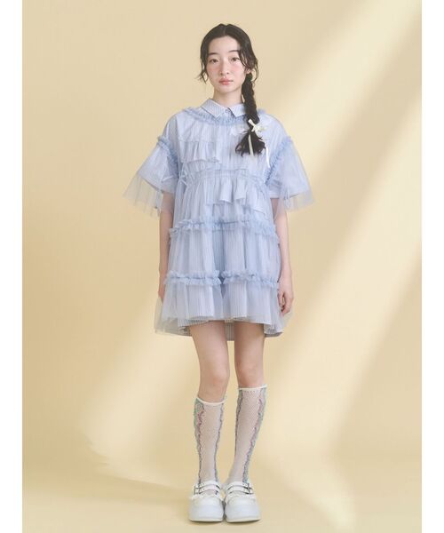 merry jenny（メリージェニー）の「ストライプフリルミニワンピース（ワンピース・レディース・ピンク/ライトブルー/ブルー・FREE）」の16枚目の写真