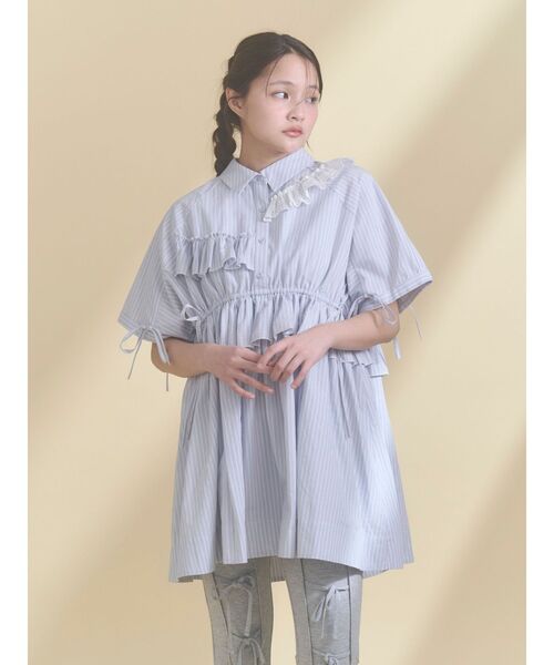 merry jenny（メリージェニー）の「ストライプフリルミニワンピース（ワンピース・レディース・ピンク/ライトブルー/ブルー・FREE）」の18枚目の写真