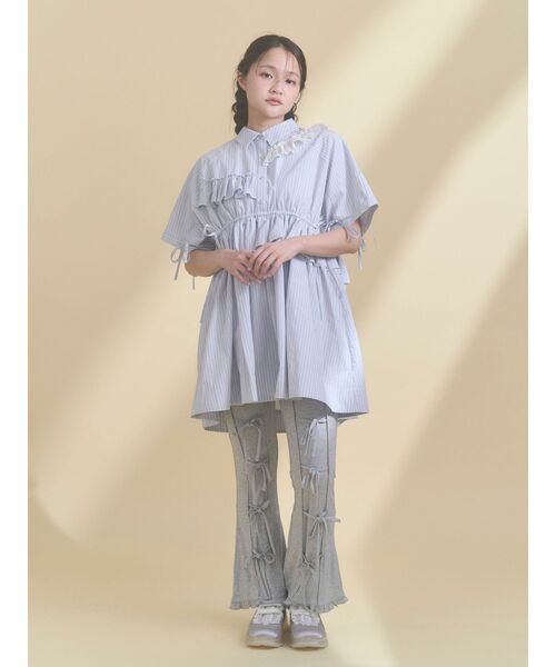 merry jenny（メリージェニー）の「ストライプフリルミニワンピース（ワンピース・レディース・ピンク/ライトブルー/ブルー・FREE）」の19枚目の写真