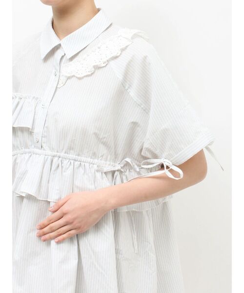 merry jenny（メリージェニー）の「ストライプフリルミニワンピース（ワンピース・レディース・ピンク/ライトブルー/ブルー・FREE）」の4枚目の写真