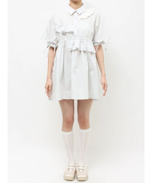 merry jenny（メリージェニー）の「ストライプフリルミニワンピース（ワンピース・レディース・ピンク/ライトブルー/ブルー・FREE）」の7枚目の写真