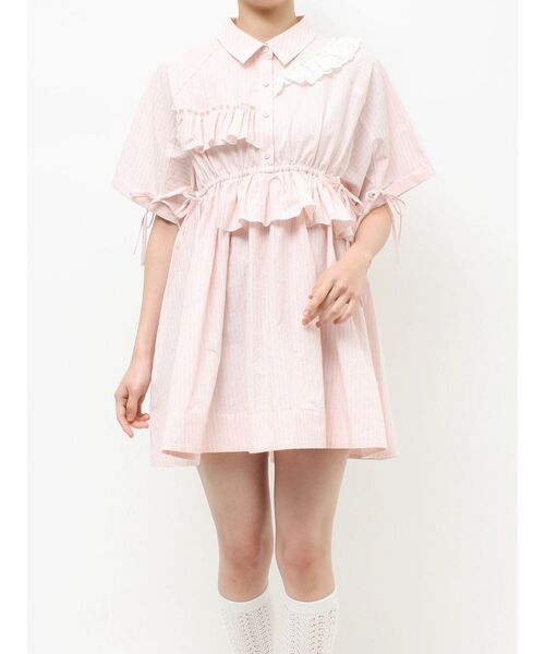 merry jenny（メリージェニー）の「ストライプフリルミニワンピース（ワンピース・レディース・ピンク/ライトブルー/ブルー・FREE）」の11枚目の写真