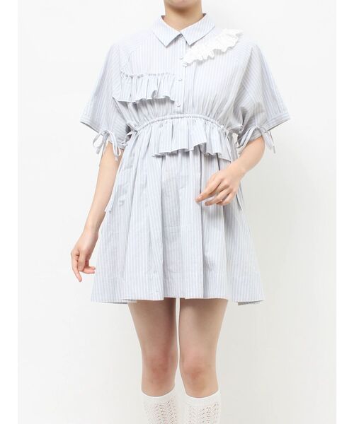 merry jenny（メリージェニー）の「ストライプフリルミニワンピース（ワンピース・レディース・ピンク/ライトブルー/ブルー・FREE）」の12枚目の写真