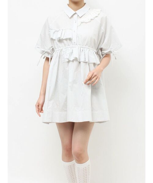 merry jenny（メリージェニー）の「ストライプフリルミニワンピース（ワンピース・レディース・ピンク/ライトブルー/ブルー・FREE）」の13枚目の写真