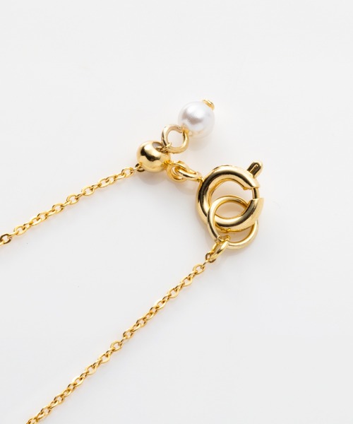 Cream dot.（クリームドット）の「【金属アレルギー対応】ビジューとパールのスライド式アジャスターチェーン（ネックレス・レディース・ピンク系その他/シルバー系その他/ゴールド系その他/ピンクゴールド/ゴールド/シルバー・ONE SIZE）」の13枚目の写真