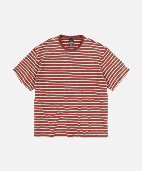FRIZMWORKS(フリズムワークス)の「VINTAGE FADED STRIPE HALF TEE _ BURGUNDY(Tシャツ/カットソー・メンズ・その他・LARGE/MEDIUM/SMALL/X-LARGE)」の1枚目の写真