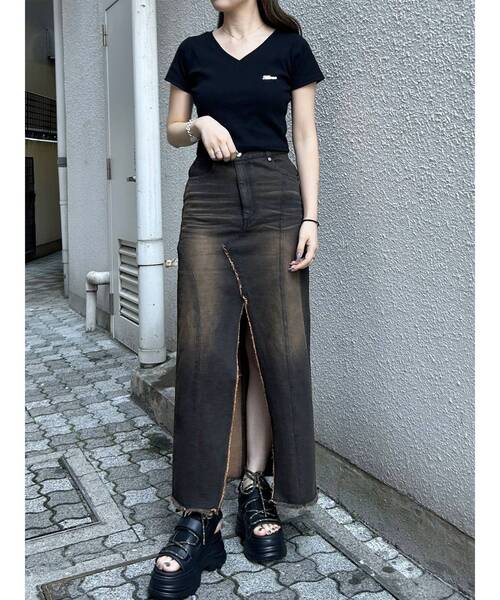 MURUA(ムルーア)の「ライティングロゴプレートTシャツ(Tシャツ/カットソー・レディース・パープル/ブラック/ホワイト・FREE)」の9枚目の写真