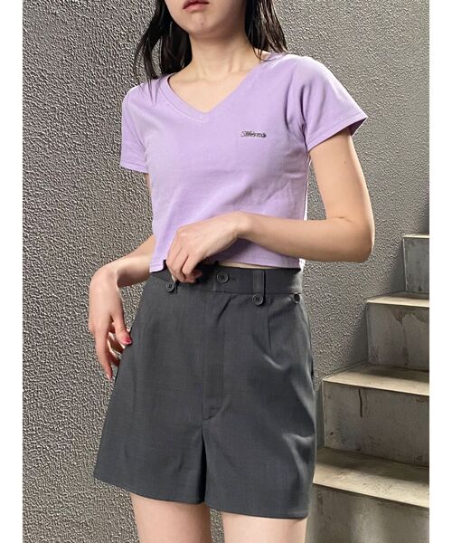 MURUA(ムルーア)の「ライティングロゴプレートTシャツ(Tシャツ/カットソー・レディース・パープル/ブラック/ホワイト・FREE)」の21枚目の写真