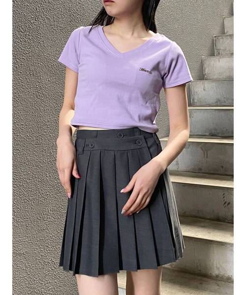 MURUA(ムルーア)の「ライティングロゴプレートTシャツ(Tシャツ/カットソー・レディース・パープル/ブラック/ホワイト・FREE)」の22枚目の写真