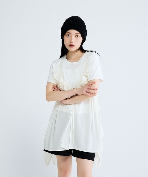 JEANASIS（ジーナシス）の「2WAYイレヘムキャミチュニック/672062（チュニック・レディース・ブラック/ブラウン/オフホワイト・FREE）」の15枚目の写真