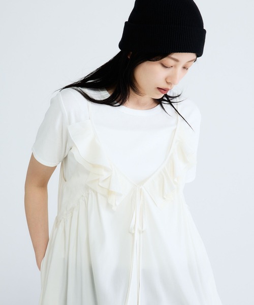 JEANASIS（ジーナシス）の「2WAYイレヘムキャミチュニック/672062（チュニック・レディース・ブラック/ブラウン/オフホワイト・FREE）」の18枚目の写真