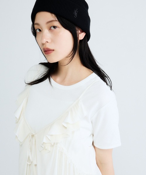 JEANASIS（ジーナシス）の「2WAYイレヘムキャミチュニック/672062（チュニック・レディース・ブラック/ブラウン/オフホワイト・FREE）」の19枚目の写真