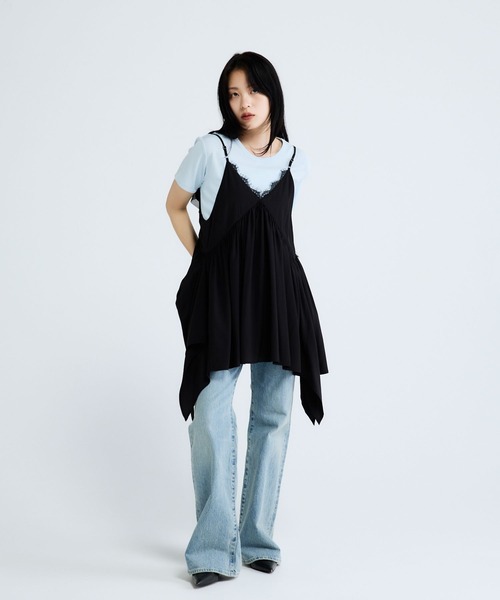 JEANASIS（ジーナシス）の「2WAYイレヘムキャミチュニック/672062（チュニック・レディース・ブラック/ブラウン/オフホワイト・FREE）」の20枚目の写真