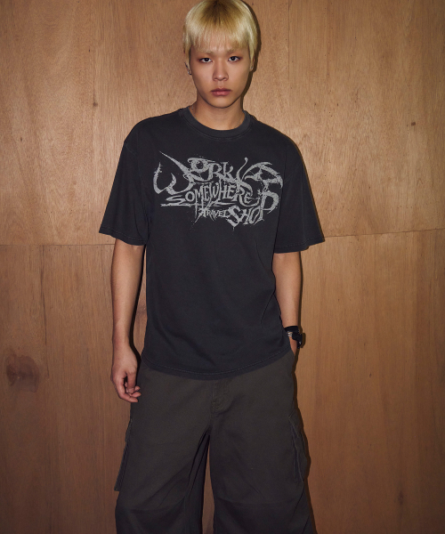 TRAVEL（トラベル）の「カリグラフィーピグメント半袖Tシャツブラックチャコール（Tシャツ/カットソー・レディース・その他・SMALL/MEDIUM/LARGE/X-LARGE）」の5枚目の写真