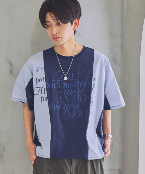 PBLIM(ページボーイリム)の「《UNISEX》リメイクフウルーズT(Tシャツ/カットソー・レディース・ネイビー系/グレー系・FREE)」の1枚目の写真