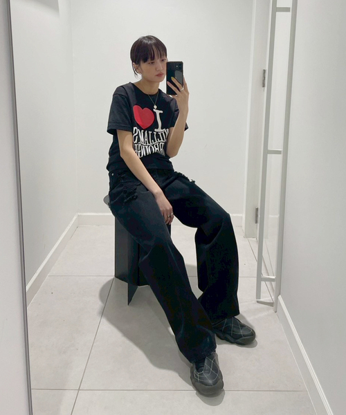 Oriens JOURNAL STANDARD（オリエンス ジャーナルスタンダード）の「【nancy/ナンシー】 BURROUGHS TEE（Tシャツ/カットソー・レディース・ブラック/ホワイト・MEDIUM/SMALL）」の4枚目の写真
