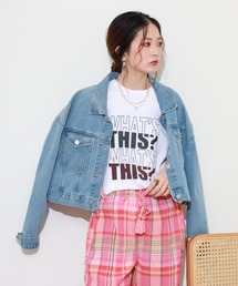 LE MELANGE 8分袖プリントTシャツ