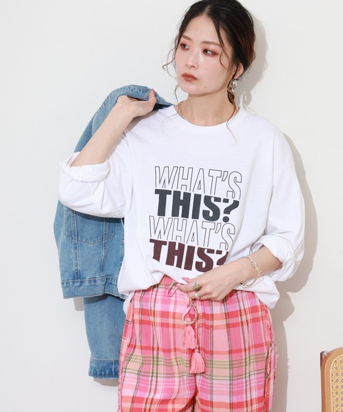 FUNALIVE(ファンアライブ)の「LE MELANGE 8分袖プリントTシャツ(Tシャツ/カットソー・レディース・ブラウン/ホワイト/ライトピンク・FREE)」の5枚目の写真