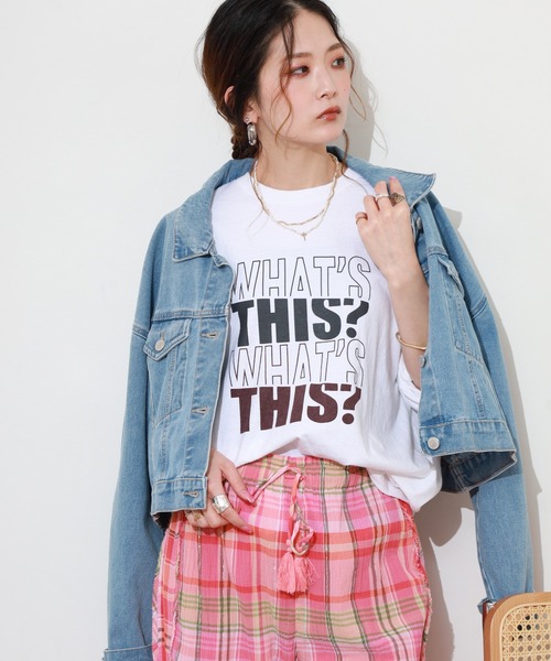 FUNALIVE(ファンアライブ)の「LE MELANGE 8分袖プリントTシャツ(Tシャツ/カットソー・レディース・ブラウン/ホワイト/ライトピンク・FREE)」の4枚目の写真