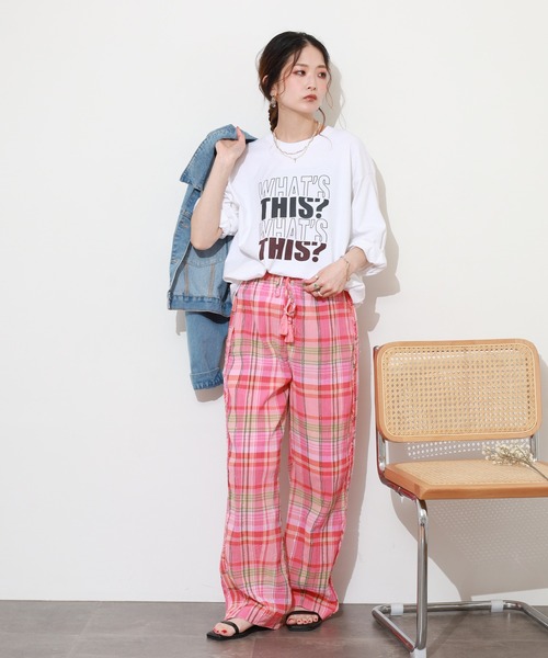 FUNALIVE(ファンアライブ)の「LE MELANGE 8分袖プリントTシャツ(Tシャツ/カットソー・レディース・ブラウン/ホワイト/ライトピンク・FREE)」の11枚目の写真