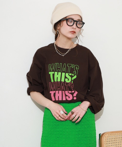 FUNALIVE(ファンアライブ)の「LE MELANGE 8分袖プリントTシャツ(Tシャツ/カットソー・レディース・ブラウン/ホワイト/ライトピンク・FREE)」の14枚目の写真