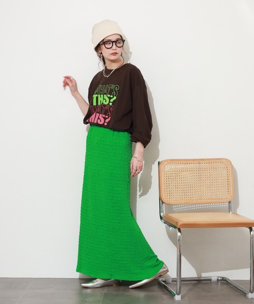 FUNALIVE(ファンアライブ)の「LE MELANGE 8分袖プリントTシャツ(Tシャツ/カットソー・レディース・ブラウン/ホワイト/ライトピンク・FREE)」の18枚目の写真