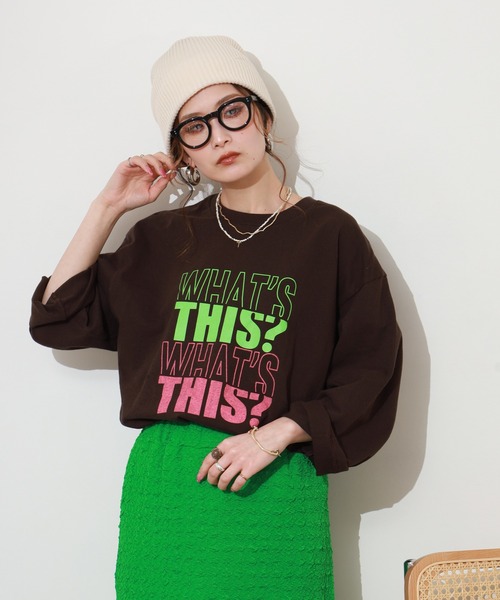 FUNALIVE(ファンアライブ)の「LE MELANGE 8分袖プリントTシャツ(Tシャツ/カットソー・レディース・ブラウン/ホワイト/ライトピンク・FREE)」の16枚目の写真