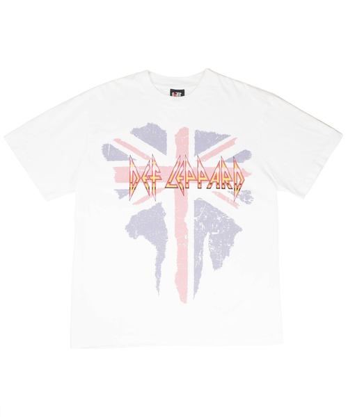 giant Vintage(ジャイアントヴィンテージ)の「【GIANT01】【Giant Vintage/ジャイアント ヴィンテージ】DEF LEPPARD BRITISH FLAG SCREEN PRINT OVERSIZED BOX SILHOUETTE T-SHIRTS(Tシャツ/カットソー・メンズ・ホワイト系その他・SMALL/MEDIUM/LARGE)」の3枚目の写真