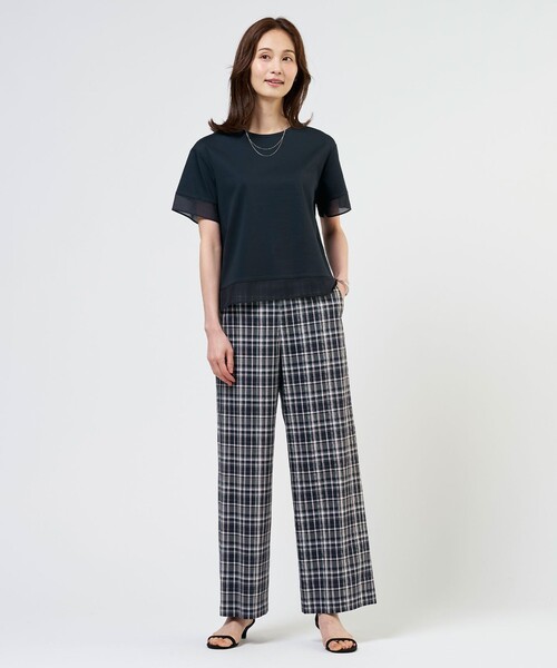 J.PRESS Ladies(J.プレス レディス)の「【WEB限定カラーあり】リネンレーヨン 柄 ワイドパンツ(その他パンツ・レディース・ベージュ系3/ネイビー系3/ネイビー系1/アイボリー系1・XS/S)」の5枚目の写真