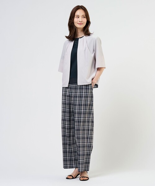 J.PRESS Ladies(J.プレス レディス)の「【WEB限定カラーあり】リネンレーヨン 柄 ワイドパンツ(その他パンツ・レディース・ベージュ系3/ネイビー系3/ネイビー系1/アイボリー系1・XS/S)」の6枚目の写真