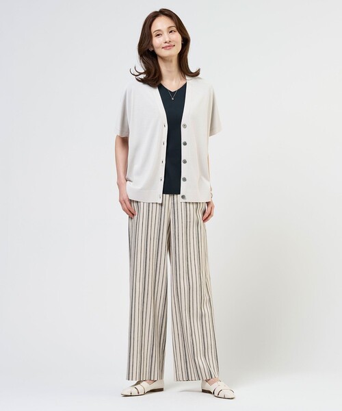 J.PRESS Ladies(J.プレス レディス)の「【WEB限定カラーあり】リネンレーヨン 柄 ワイドパンツ(その他パンツ・レディース・ベージュ系3/ネイビー系3/ネイビー系1/アイボリー系1・XS/S)」の12枚目の写真