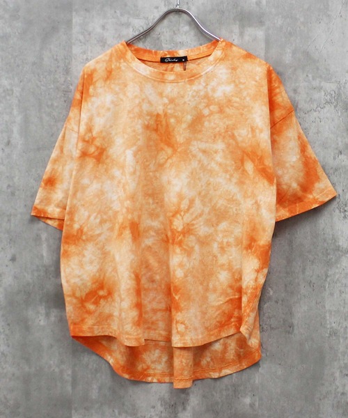 SHISKY(シスキー)の「メンズ タイダイ染め BIGシルエット Tシャツ(826-102)(Tシャツ/カットソー・メンズ・ブラック/ネイビー/パープル/オレンジ/グリーン/ピンク・XL/140/37h)」の6枚目の写真