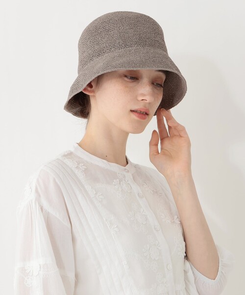 Afternoon Tea(アフタヌーンティー)の「細編みバケットUVハット(ハット・レディース・ライトブラウン/グレー・ONE SIZE)」の2枚目の写真