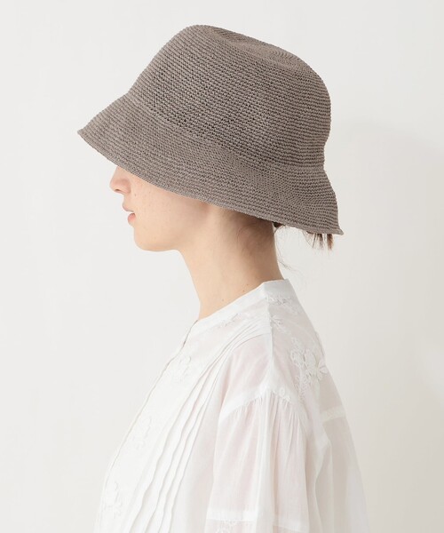 Afternoon Tea(アフタヌーンティー)の「細編みバケットUVハット(ハット・レディース・ライトブラウン/グレー・ONE SIZE)」の9枚目の写真