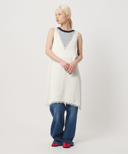 BEAUTY&YOUTH UNITED ARROWS(ビューティーアンドユースユナイテッドアローズ)の「レース ノースリーブ ミニワンピース ウォッシャブル(ワンピース・レディース・ブラック/オフホワイト・FREE)」の3枚目の写真