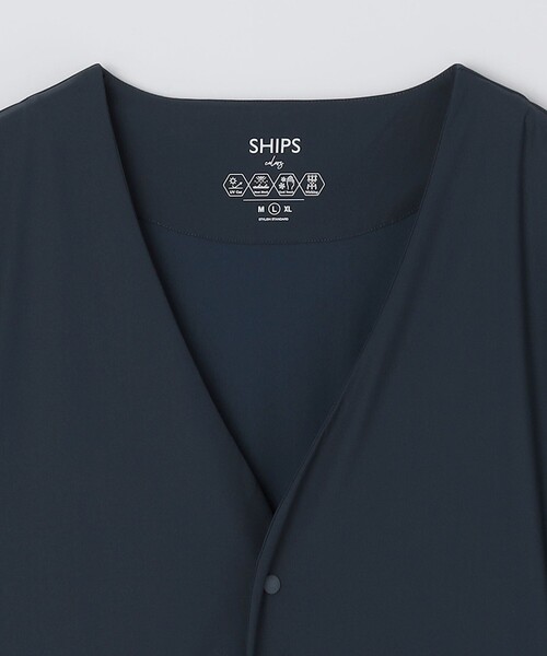 SHIPS Colors(シップス カラーズ)の「SHIPS Colors:〈UVカット・接触冷感・吸水速乾〉 クールタッチ カーディガン(カーディガン/ボレロ・メンズ・ネイビー/ブラック/グレー・MEDIUM/LARGE/X-LARGE)」の7枚目の写真