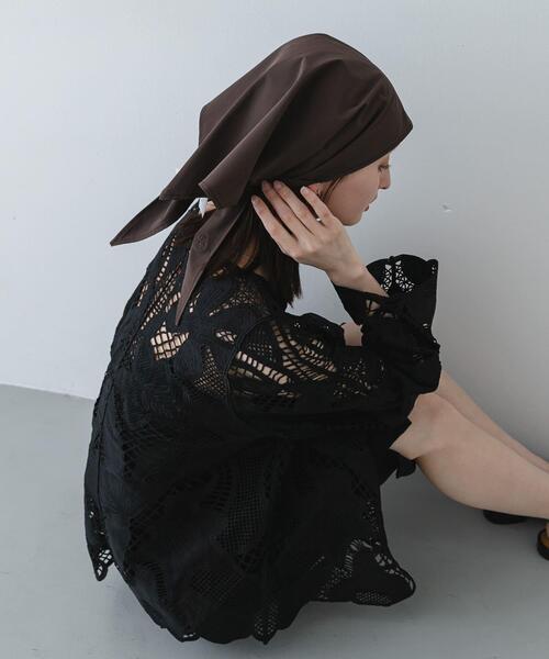 SENSE OF PLACE by URBAN RESEARCH（センスオブプレイスバイアーバンリサーチ）の「撥水シシュウスカーフ（バンダナ/スカーフ・レディース・ブラック/ブラウン/ベージュ・ONE）」の20枚目の写真