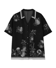 Ameri(�A����)��MEDI FRUIT SCARF PATTERN SHEER SHIRT(�V���c/�u���E�X)